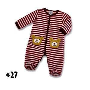 NEW Mud Pie Velour Bear One Piece 9-12 Months